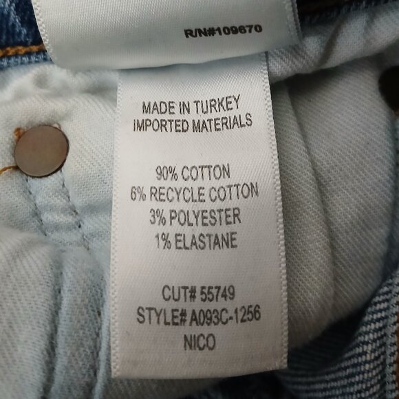 Agolde Jeans Size 27 Nico Ankle Crop High Rise Button Fly Distressed Blue Denim - Picture 10 of 10